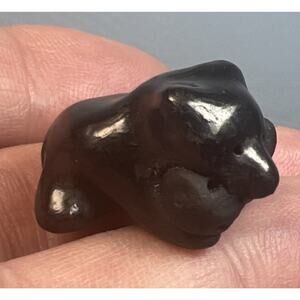 Santa Clara Pueblo Pottery Black Bear River Fish Figurine Signed Dorthy & Paul